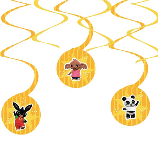 Bing Party Paper Swirl Hanging Decorations (6pk)