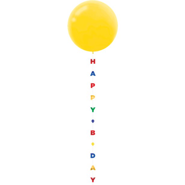 Happy Birthday Glittery Balloon Tail - 1.8m – product image 2