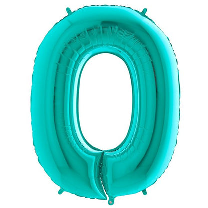 Tiffany Blue Foil Number Balloons - 40"