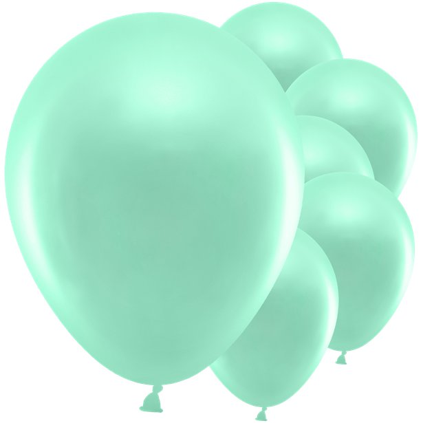 Mint Green Metallic Balloons - 12" Latex (10pk) – product image 1