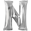 Silver Letter N Balloon - 34" Foil