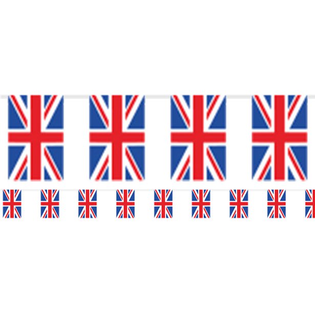 Union Jack Plastic Flag Bunting - 10m
