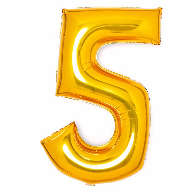 Gold Foil Number Balloons - 34" – number 5 – product image 7