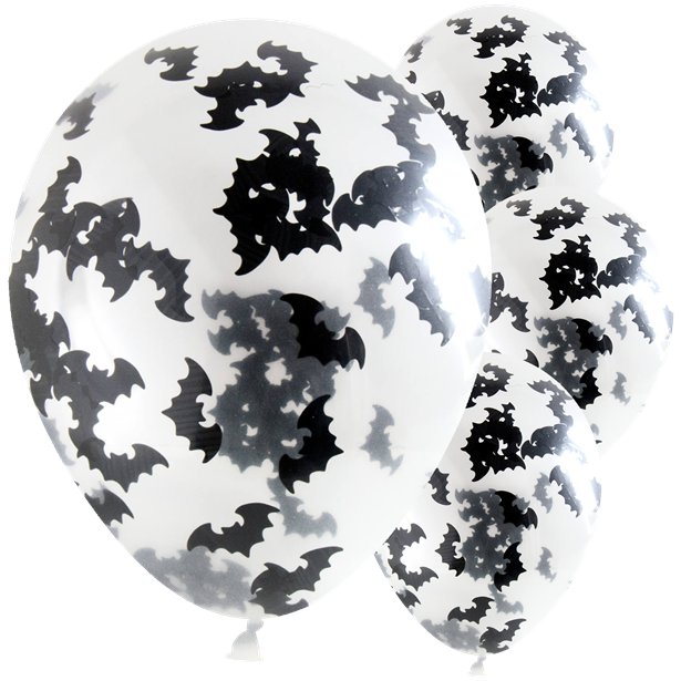 Bat Confetti Balloons - 12" Latex (4pk) – product image 1