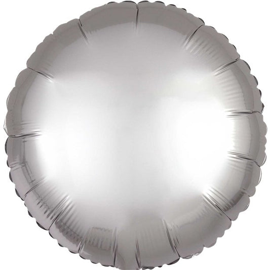 Platinum Satin Luxe Circle Foil Balloon - 18"