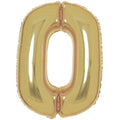 White Gold Foil Number Balloons - 34" – number 0 – product image 2
