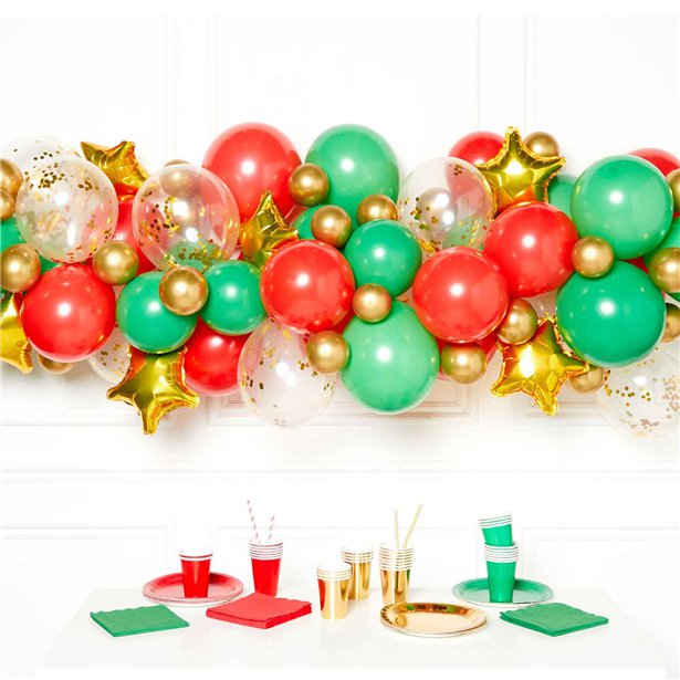 Festive Christmas Balloon Arch Garland DIY Kit - 66 Balloons