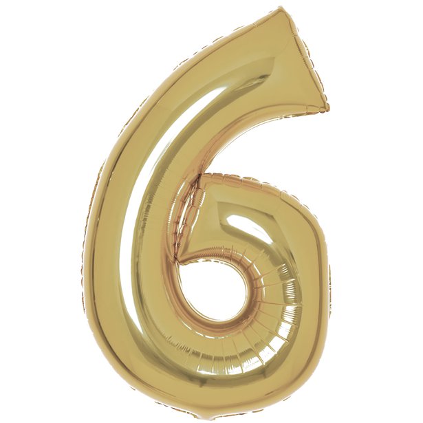 White Gold Foil Number Balloons - 34"