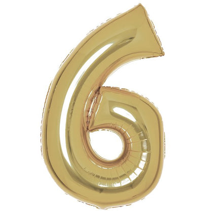 White Gold Foil Number Balloons - 34"