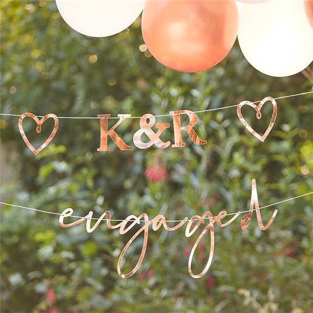 Engaged Rose Gold Customisable Bunting – product image 1