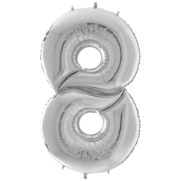 Silver Foil Number Balloons - 64" – number 8 – product image 11