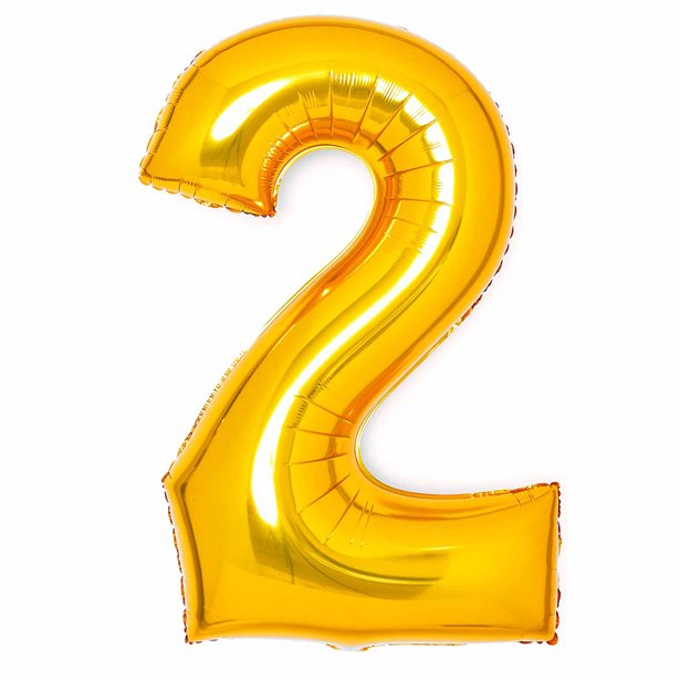 Gold Foil Number Balloons - 34" – number 2 – product image 4