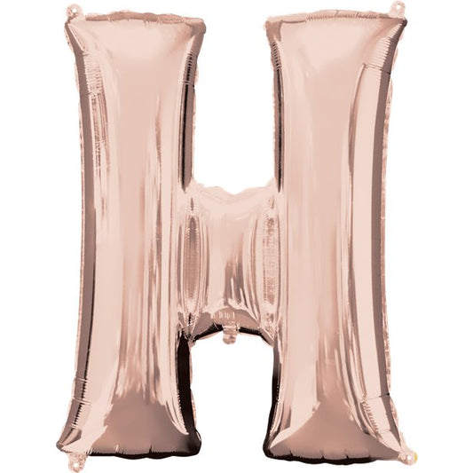 Rose Gold Letter H Balloon - 34 Foil