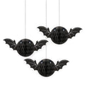 Bat Honeycomb Hanging Decoration - 20cm (3pk)