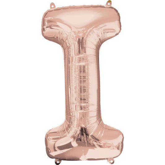Rose Gold Letter I Balloon - 34 Foil
