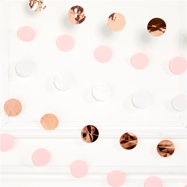Rose Gold Blush Dot Garlands - 2.1m (6pk) – product image 1