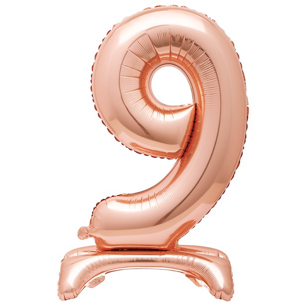 Rose Gold Standing Number Balloons - 30" Air Fill – number 9 – product image 12
