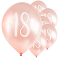 Rose Gold 18th Milestone Balloons - 12" Latex (5pk) – product image 1