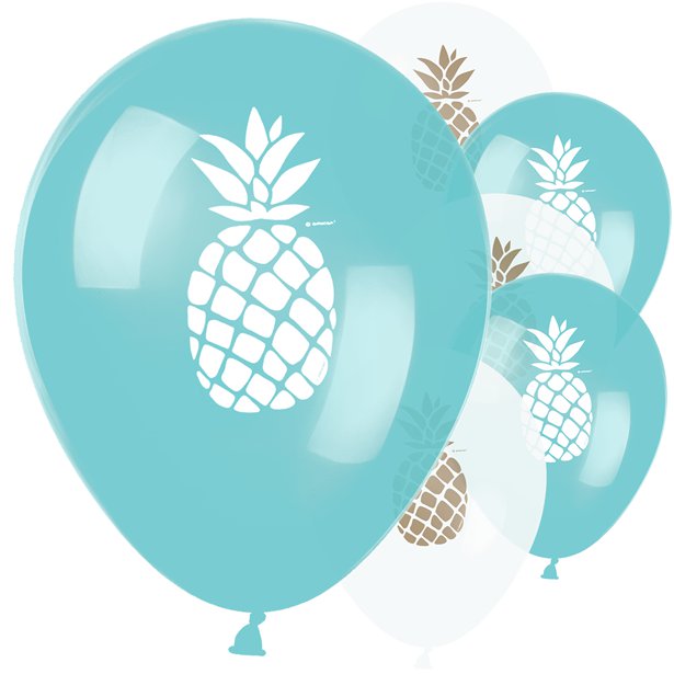 Pineapple Print Balloons - 11" Latex (6pk) – product image 1