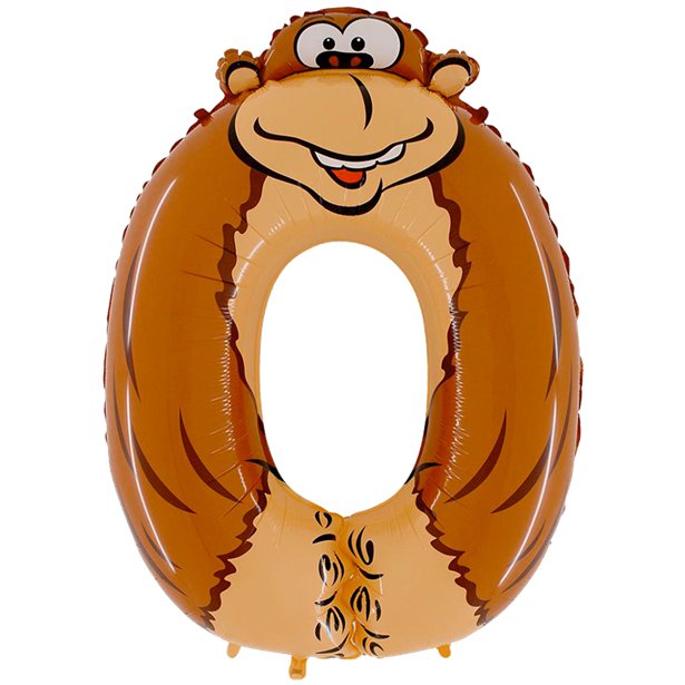 Animal Foil Number Balloons - 40" – number 0 – product image 2