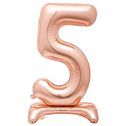 Rose Gold Standing Number Balloons - 30" Air Fill