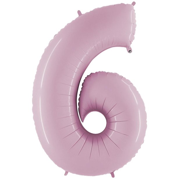 Pastel Pink Foil Number Balloons - 40" – number 6 – product image 8