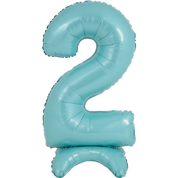 Pastel Blue Standing Number Balloons - 25" Air Fill
