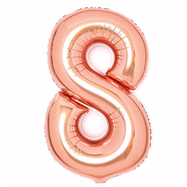 Rose Copper Foil Number Balloons - 34"