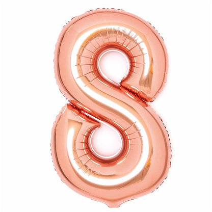 Rose Copper Foil Number Balloons - 34"