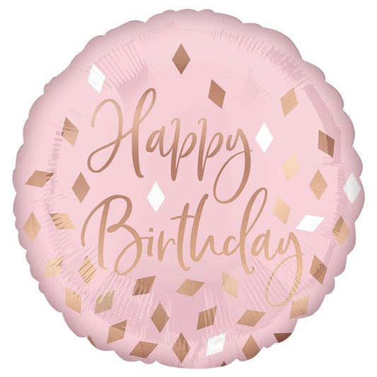 Blush Happy Birthday Balloon - 18" Foil