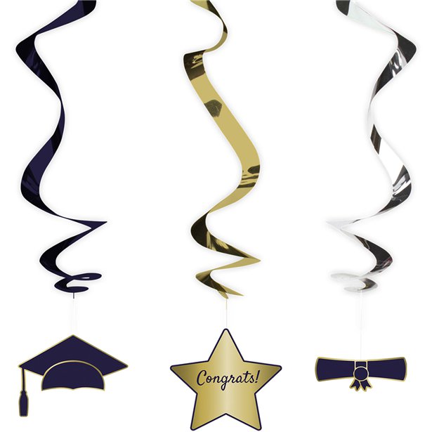 Graduation Swirl Decorations (3pk) – product image 1