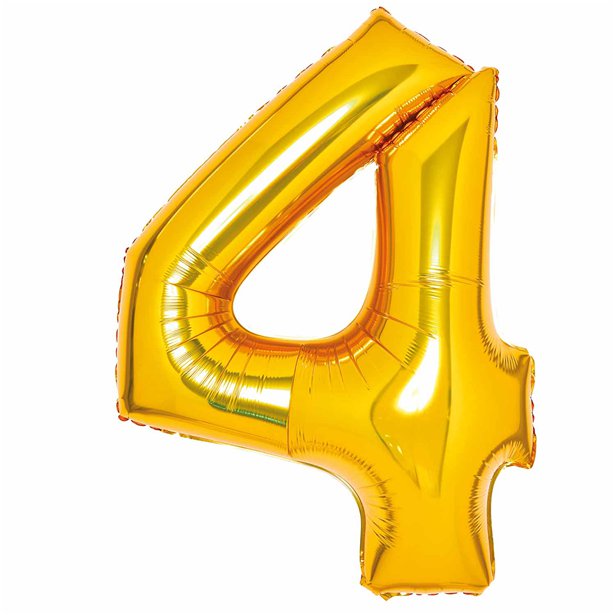 Gold Foil Number Balloons - 34" – number 4 – product image 6