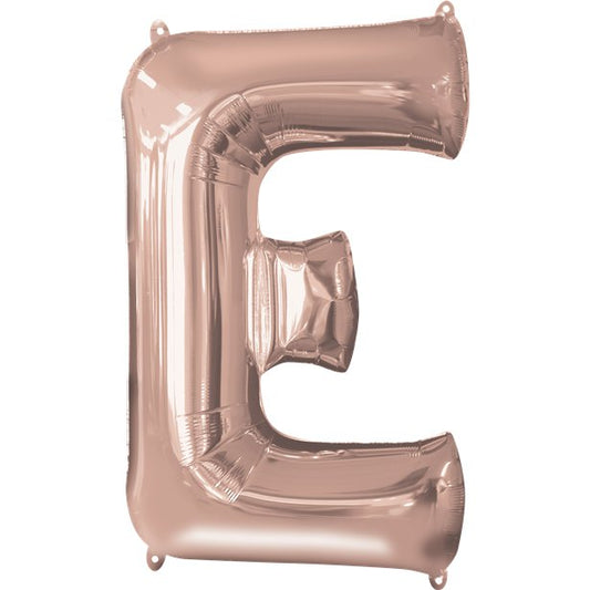 Rose Gold Letter E Balloon - 34" Foil