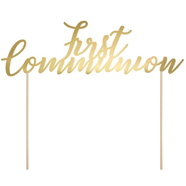 First Holy Communion Gold Cake Topper – product image 1