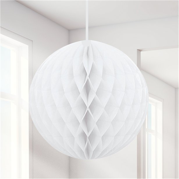 White Honeycomb Ball Decoration - 20cm – product image 1