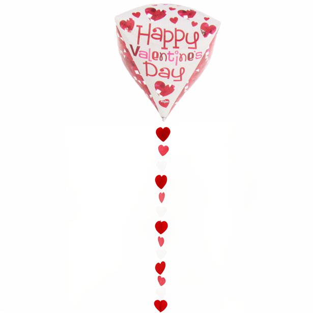 Red, Pink & White Paper Balloon Tail - 1.2m – product image 3