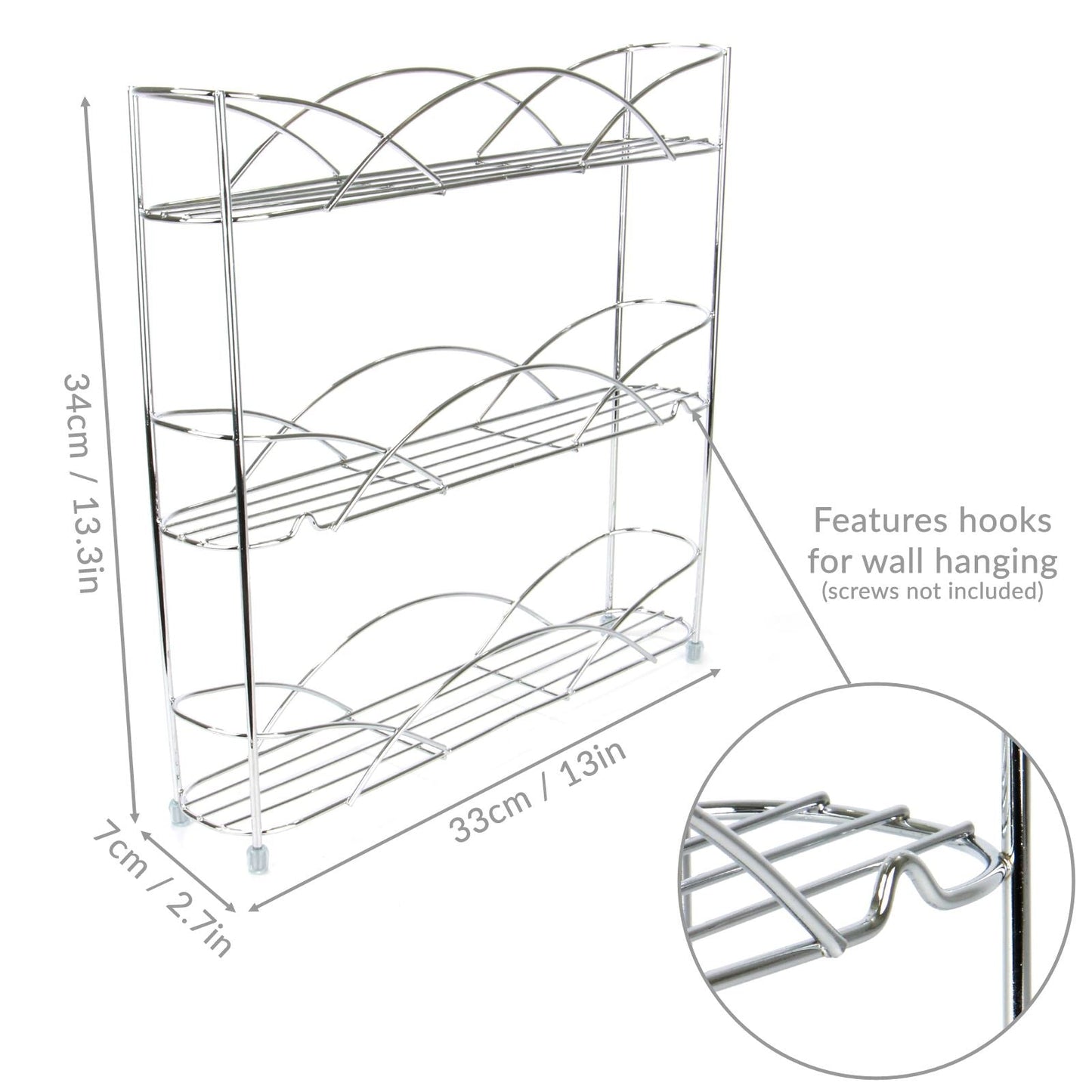 3 Tier Herb & Spice Rack Chrome | M&W	