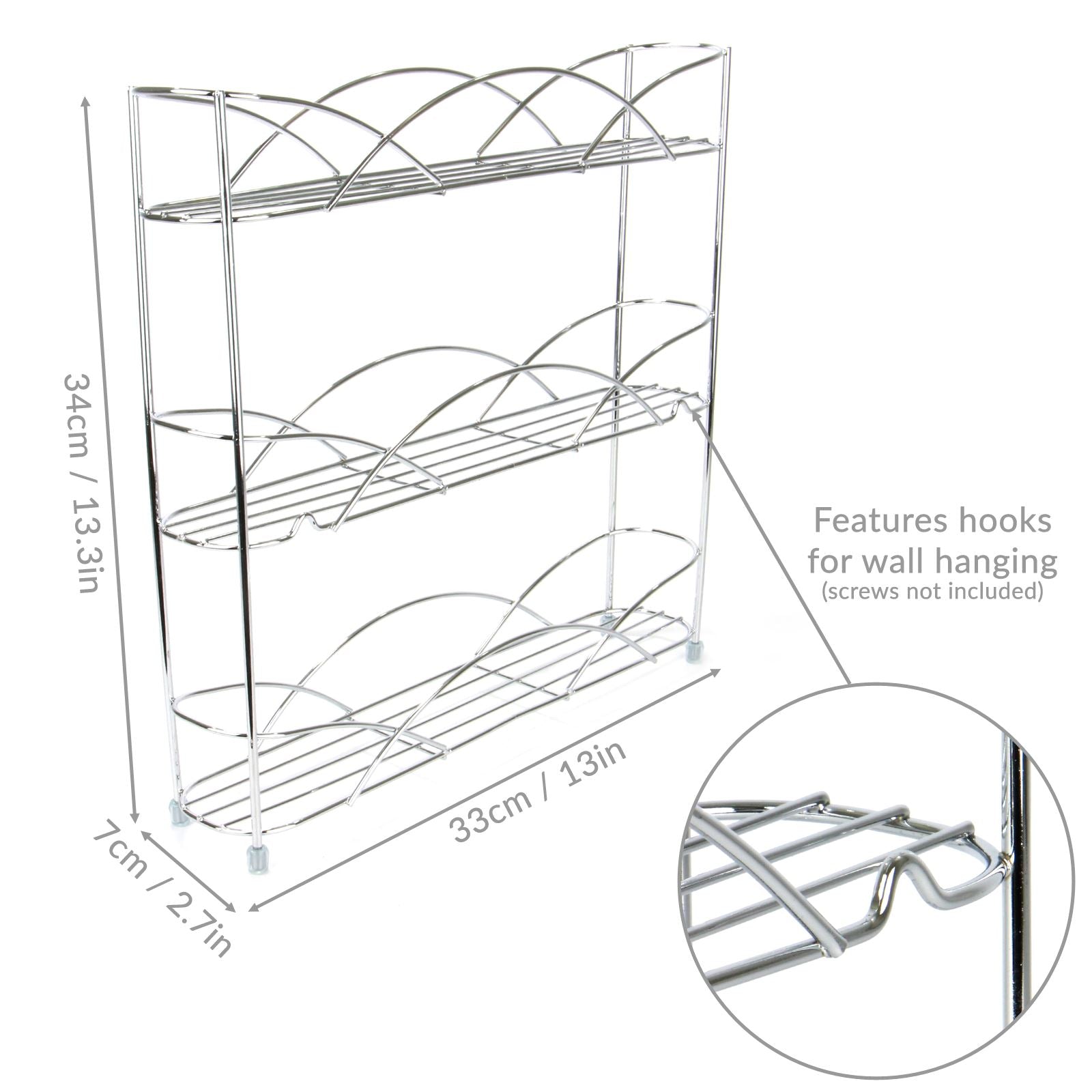 3 Tier Herb & Spice Rack Chrome | M&W	