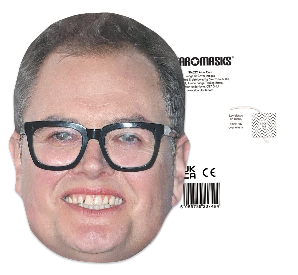 CMP012 Alan Carr Six Pack Of Masks - Includes Tabs and Elastic – product image 3