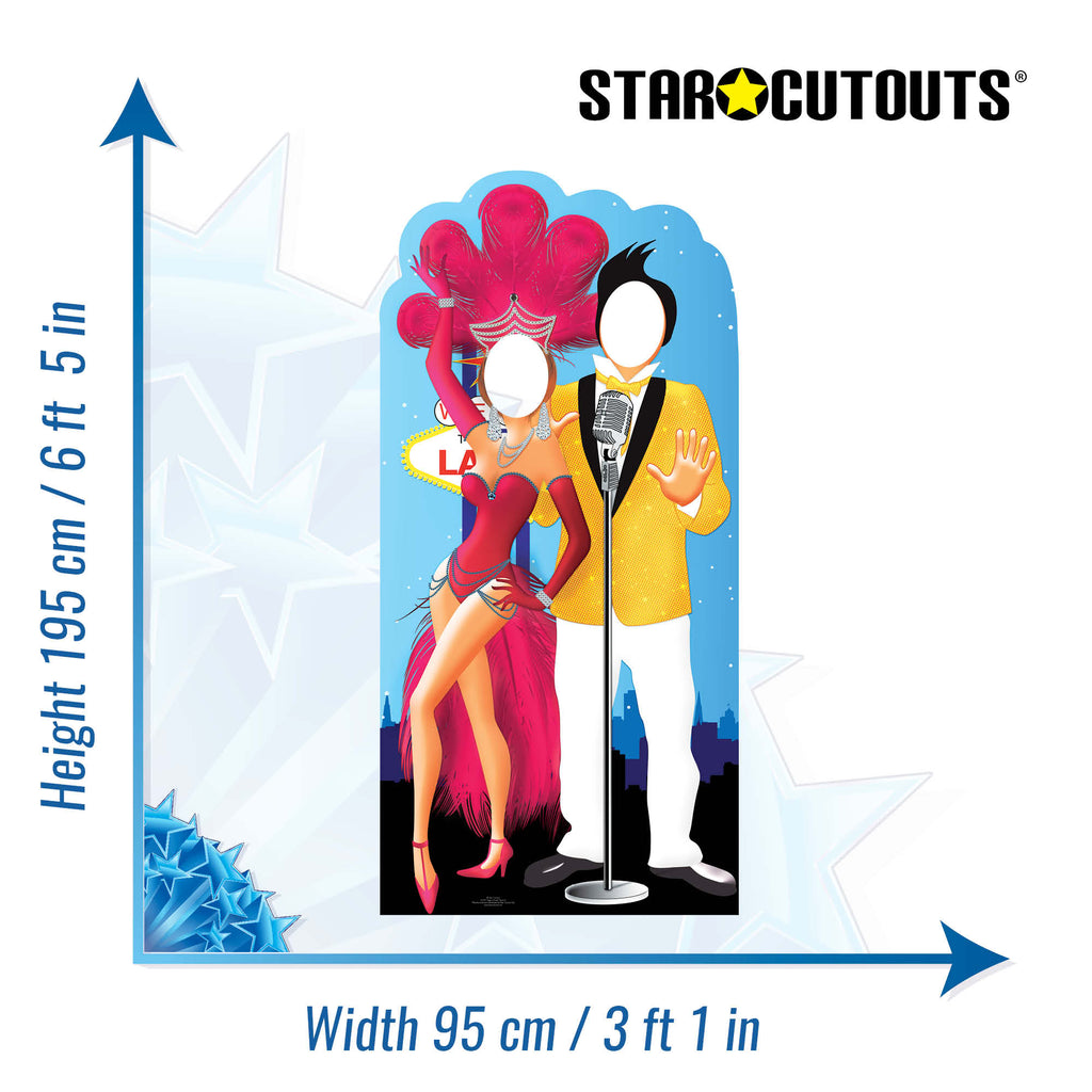 SC597 Vegas Couple Stand-In Cardboard Cut Out Height 195cm – product image 2