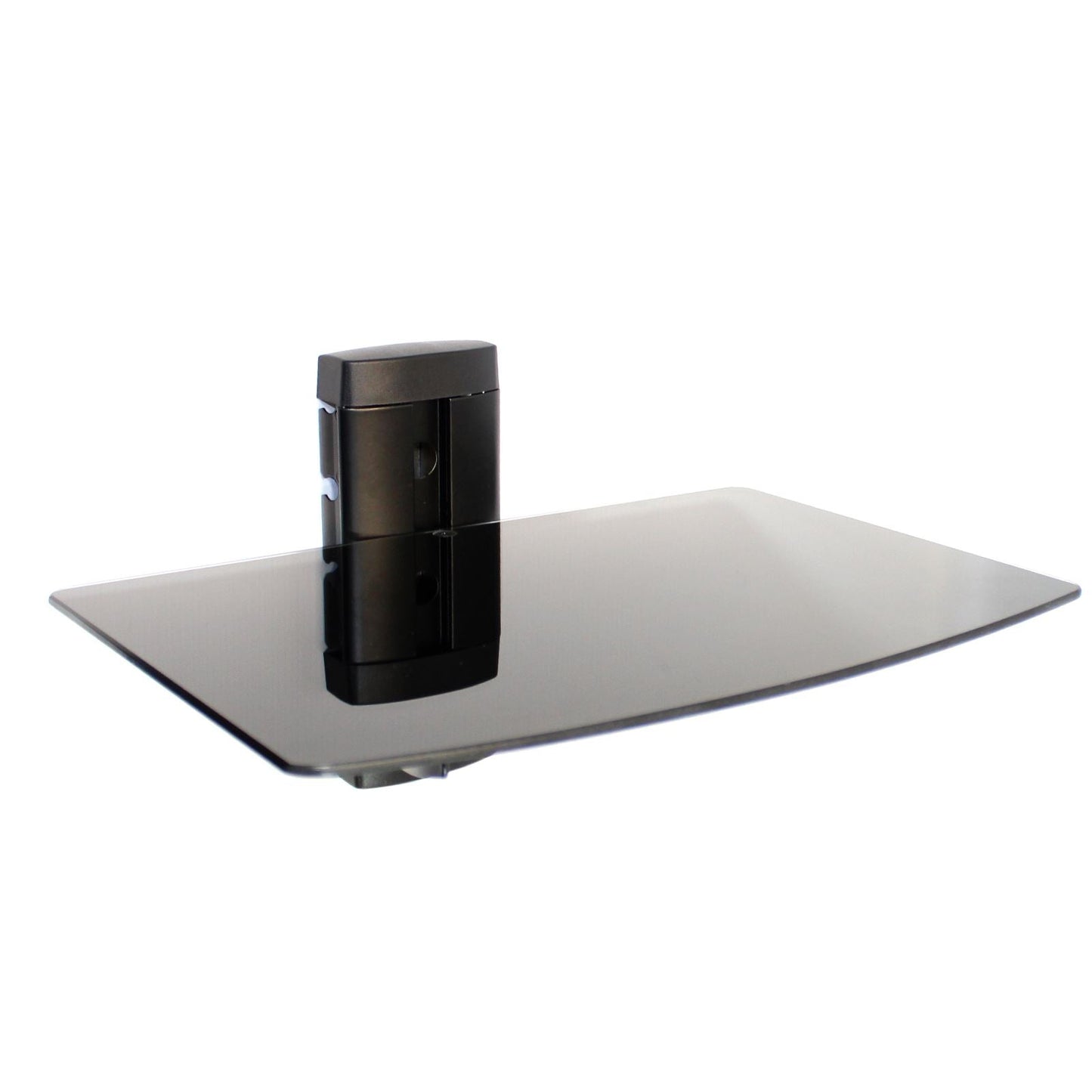 Tempered Black Glass Floating Shelf 1 Tier | M&W	