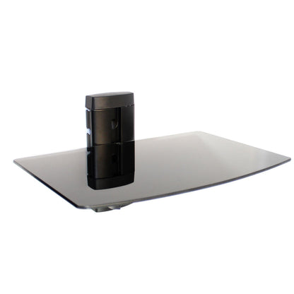 Tempered Black Glass Floating Shelf 1 Tier | M&W	