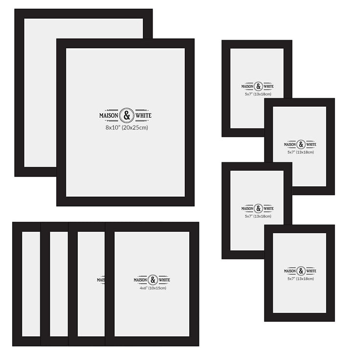 Assorted Photo Frames - Set of 10 Black | M&W	