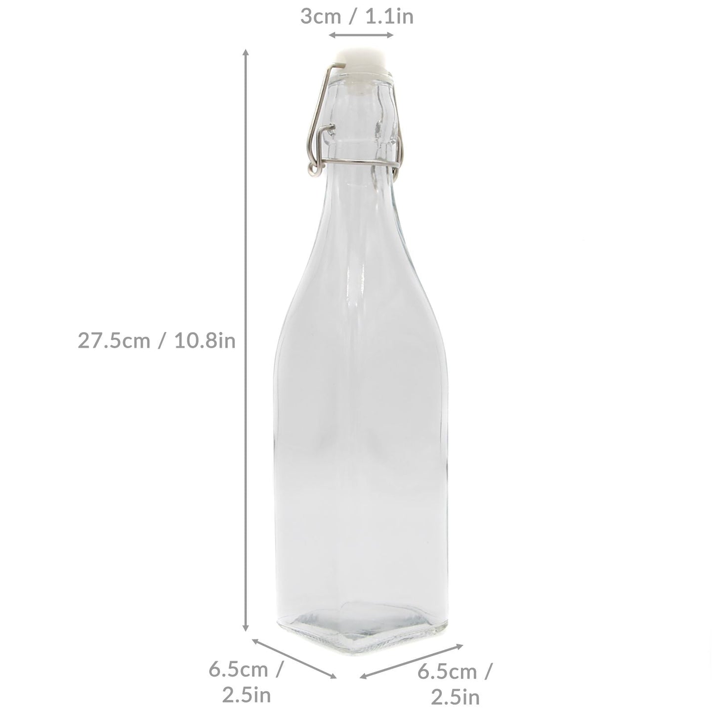 Clip Top Preserve Airtight Glass Kitchen Bottles 500ml - Set of 6 | M&W	