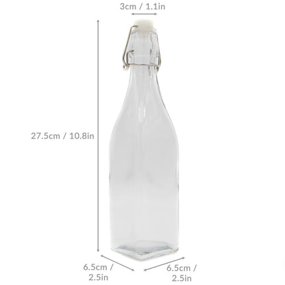 Clip Top Preserve Airtight Glass Kitchen Bottles 500ml - Set of 6 | M&W	