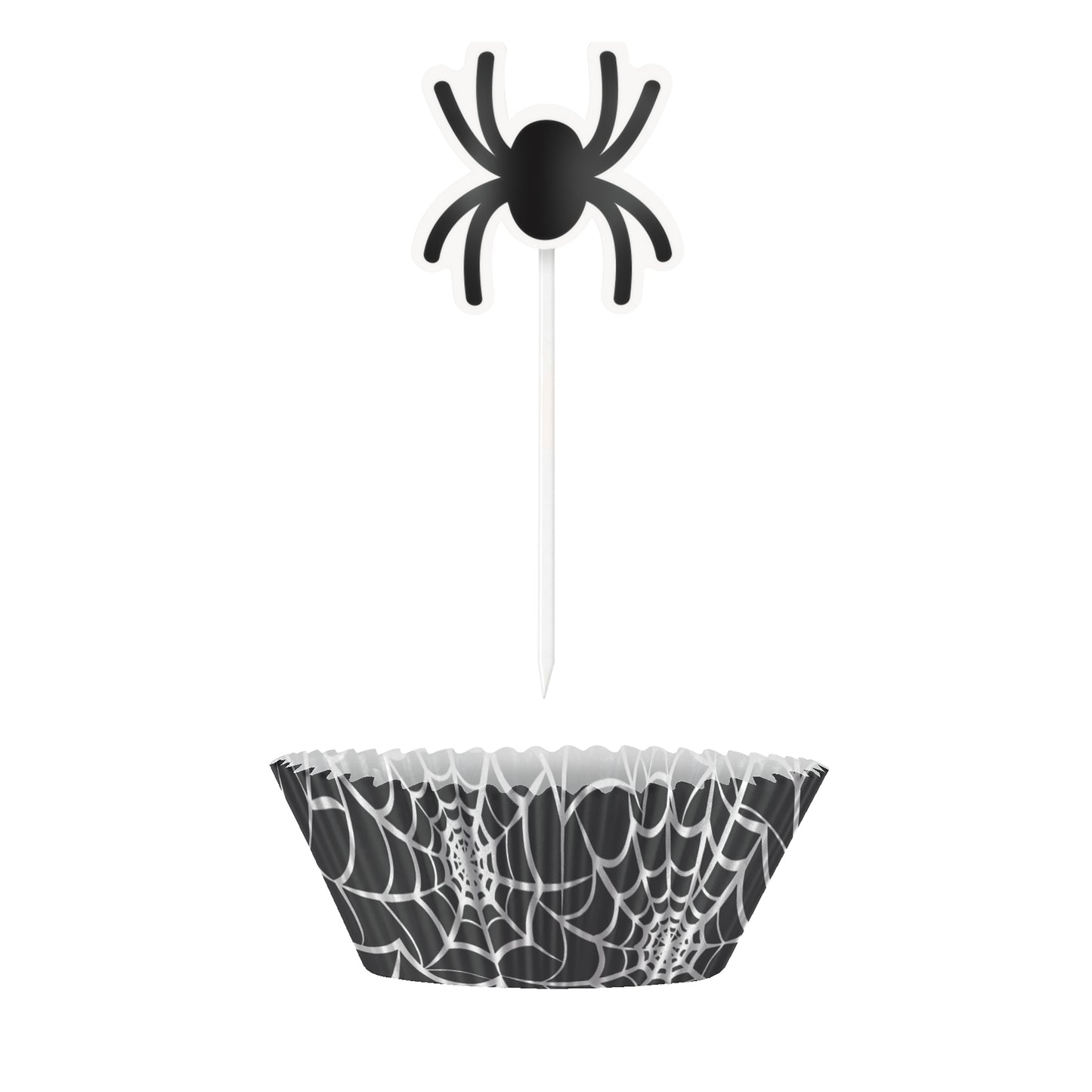 Black Spider Web Cupcake Kit (24pc)