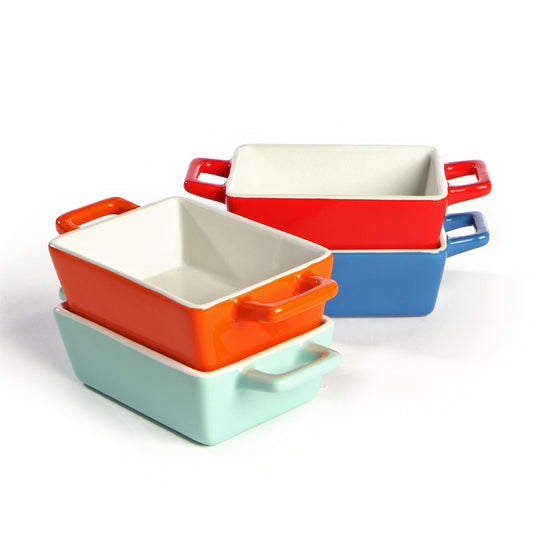 Mini Ceramic Oven Dishes - Set of 4 Rectangle | M&W	