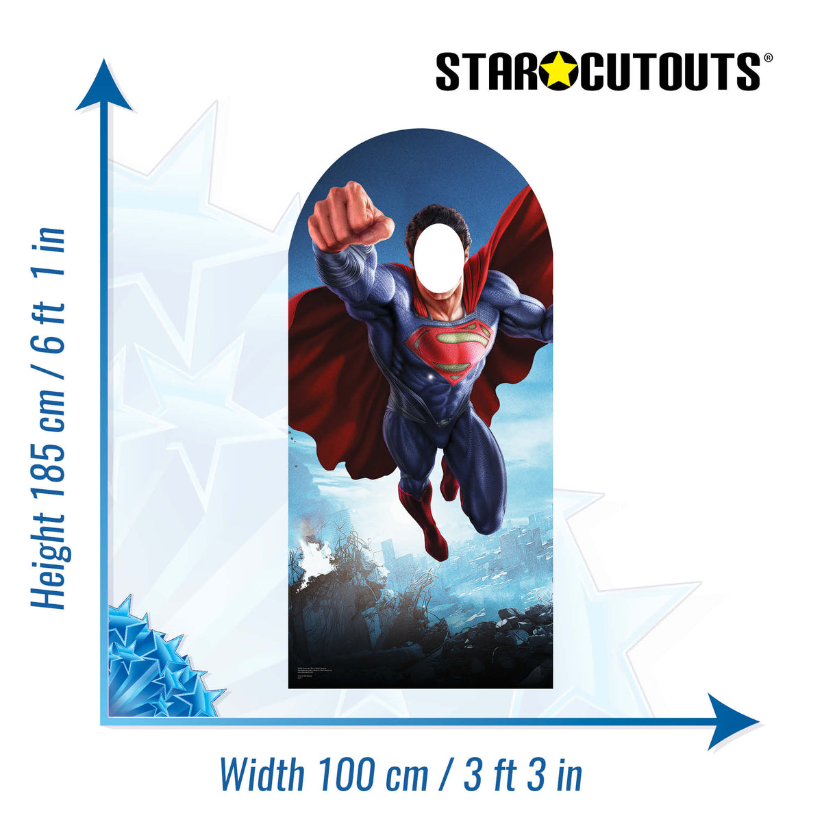 SC663 Superman 'Man of Steel' Stand In Cardboard Cut Out Height 185cm – product image 2