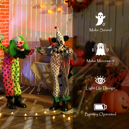 Outsunny Sound Activated Stackable Halloween Animatronics Clowns
