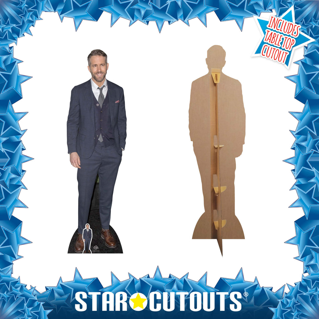 CS704 Ryan Reynolds Smart Casual Suit Height 188cm Lifesize Cardboard Cut Out With Mini – product image 3
